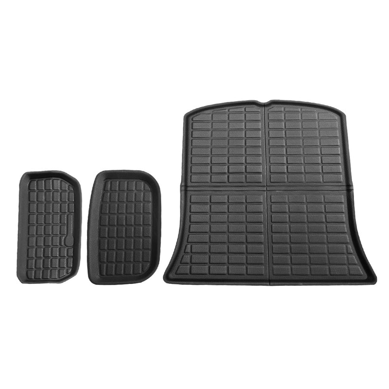 3PCS Car Rear Front Cargo Trunk Toolbox Luggage Rubber Mats for Tesla Model Y 2021-2023