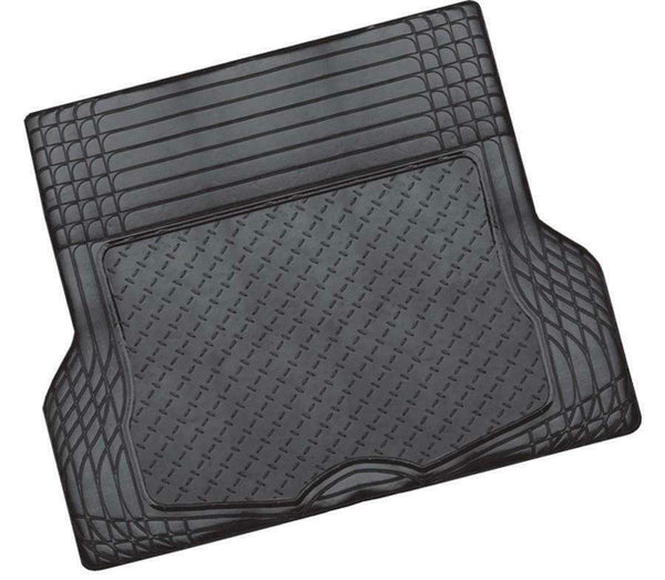 ALUMINIUM LOOK 1-Piece Boot Mat - BLACK [Rubber/Aluminium Look]