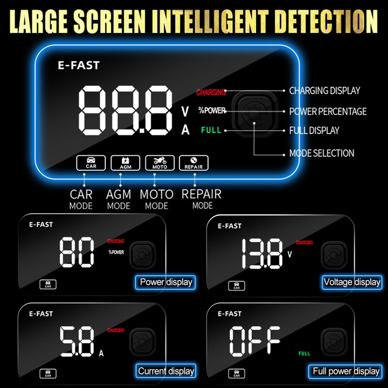 Car Battery Charger 12V 6A Model LCD Smart Battery Repair Boat Caravan Truck