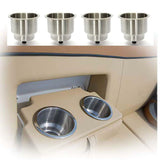 4PCS Stainless Drink Cup Holder Insert for Boat/Car/Truck RV/Camper/Yacht/Sofa