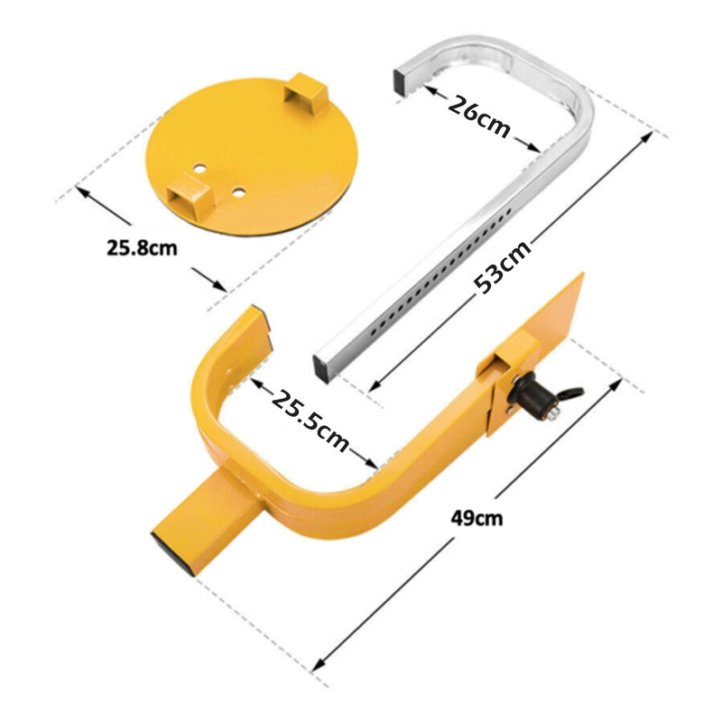 Heavy Duty Wheel Defender Lock Clamp Tyre Lock 13" 14" 15" Car Caravan Trailer