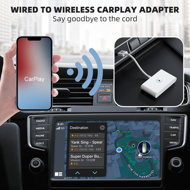 USB Wireless CarPlay Adapter Dongle for Apple iOS Car Auto Navigation Player NEW