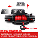 X-BULL 4WD Electric Winch 14500LBS 12V synthetic rope with 2 Pairs Recovery Tracks Gen2.0 Red