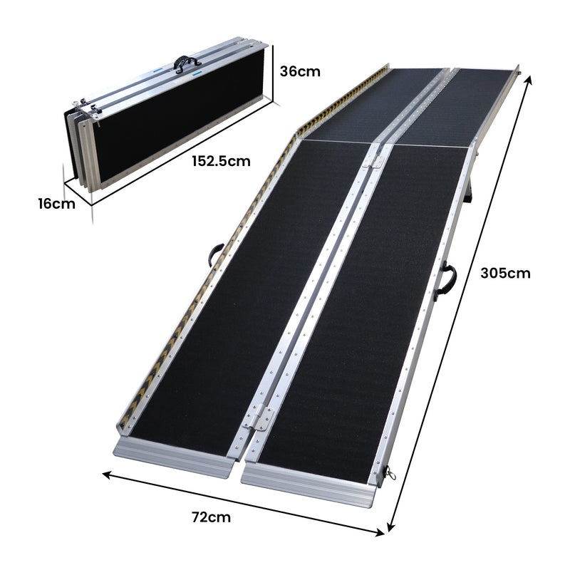 Kartrite Aluminium Wheelchair Ramp With Leg Support - 10ft