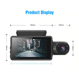 FHD Car DVR Camera DashCam Dash Cam Dual Record Hidden Recorder 1080P Parking Monitor