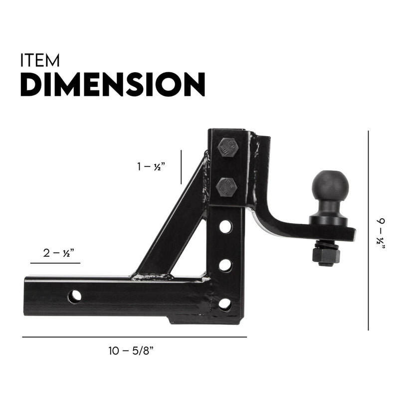 Adjustable Drop Towbar Tow Bar Ball Mount Tongue Hitch Trailer Car 3500KG