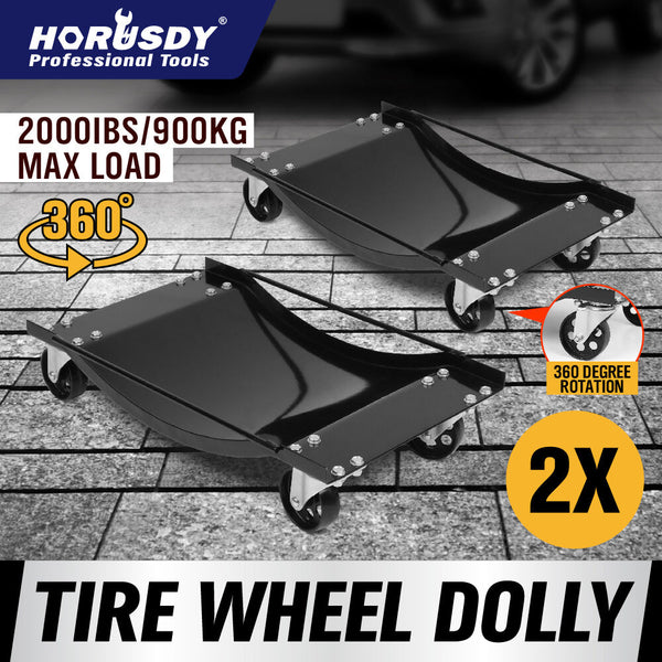 2-Piece Wheel Dolly Car Positioning Jack 450kg Vehicle Mover Transporter Trolley