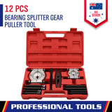 12 Piece Bearing Splitter Gear Puller Fly Wheel Separator Tool Kit Set With Box