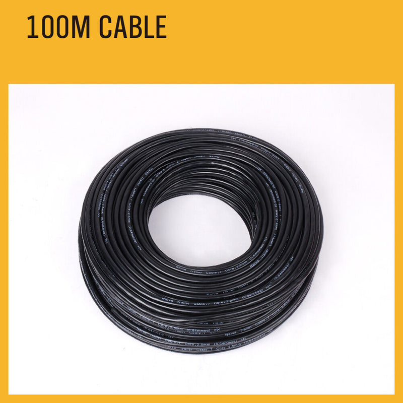 7 Core Wire Cable 100M Trailer Cable Automotive Boat Caravan Truck Coil V90 PVC