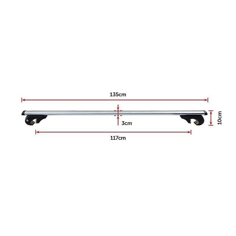 Universal Car Top Roof Rail Rack Cross Bar Aluminium Lockable 1350MM