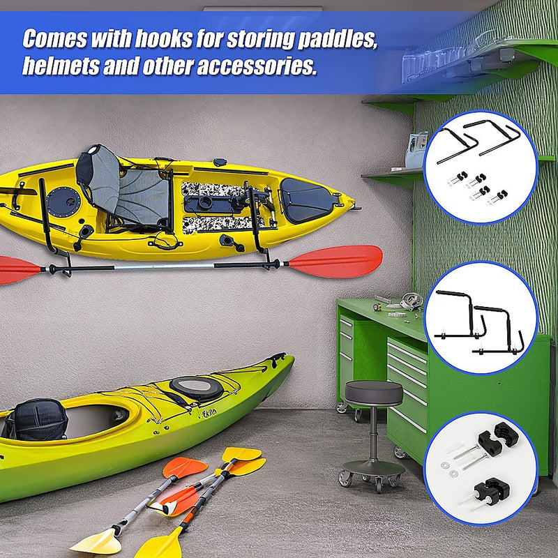 Pair Kayak Storage Rack Hanger Supporter Carrier Surfboard Holder Wall Bracket